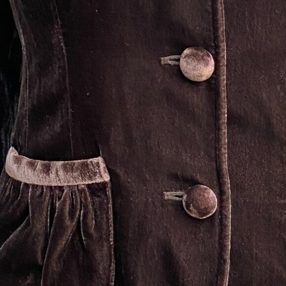 Y2K Velvet Tailored Blazer Brown Dark Academia Holiday Event Whimisigoth-8 - Picture 7 of 16